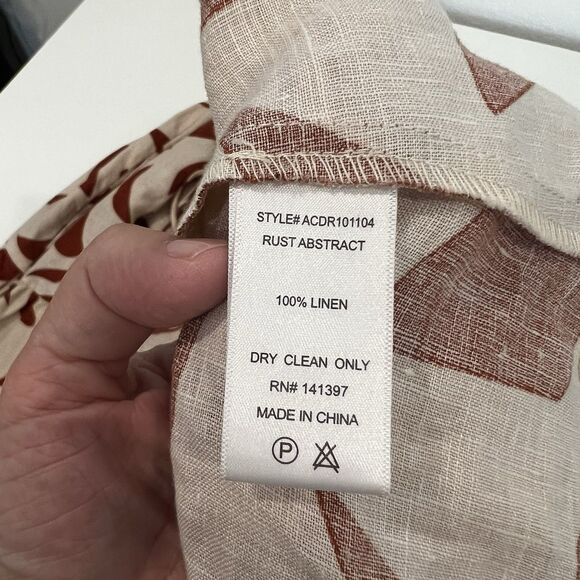 Astr The Label Marlene Printed Midi Dress Sz S Linen Blend Summer Beach Casual - Picture 8 of 10